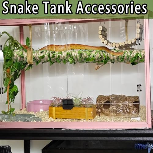 Snake Climbing Stick is Suitable for Ball Python Lizard Tarantula Snake Hermit Crab Leopard Gecko Tree Frog Climber Accessory Terrarium Habitat Decoration (S(11.69inch-21.65inch))