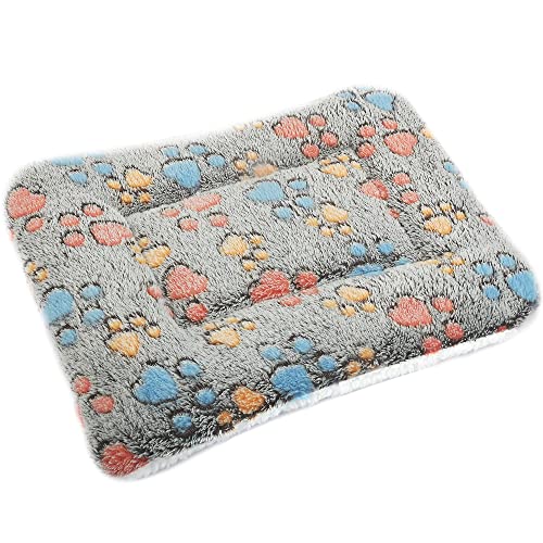 Small Animal Bed Mat, Soft & Warm, Suitable for Guinea Pig, Hamster, Rabbit, Rat and Bearded Dragon (XX-Large(19.7''x15.7''), Footprint Grey) - color: Footprint Grey, size: XX-Large(19.7''x15.7'')