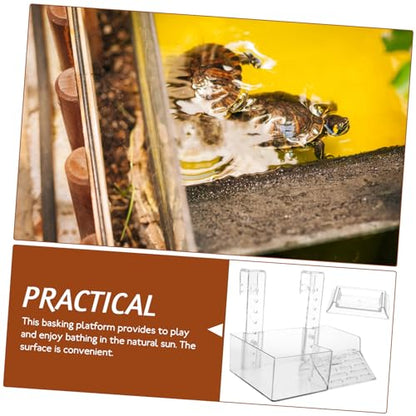 MERRYHAPY Wall-Mounted Turtle Basking Platform Acrylic Reptile Tortoise Climbing Rack
