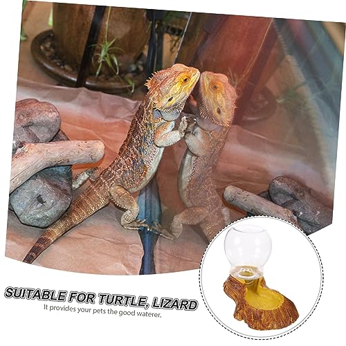 Automatic Resin Waterer for Crawler Turtles and Lizards 2L Capacity Reptile Tank Water Dispenser Landscape Decoration