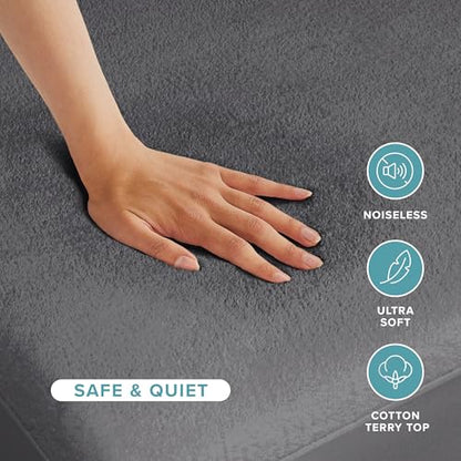 Bare Home Queen Size Mattress Protector - 100% Waterproof & Breathable - Premium Cooling Mattress Cover - Protects Against Spills - Vinyl Free Noiseless - Protect Your Mattress (Queen, Grey) - color: Grey, size: Queen