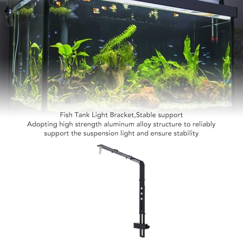 Aquarium Light Riser, Adjustable Professional Aquarium Light Stand, Aluminum Alloy Aquarium Light Holder, Aquarium Lamp Bracket, Fish Tank Lighting Holder for Aquarium LED Light - color: Black