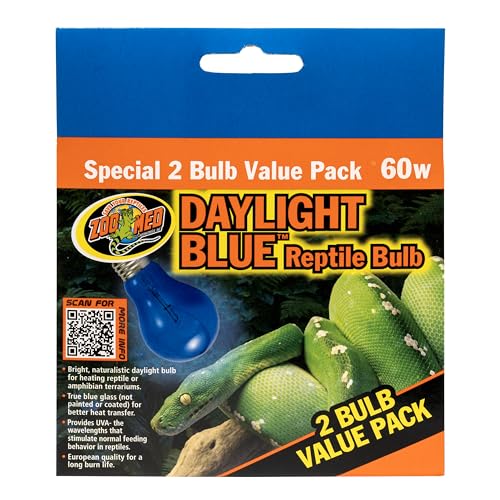 Zoo Med (6 Boxes) 2-Pack Daylight Blue Reptile Bulb, 60-watt