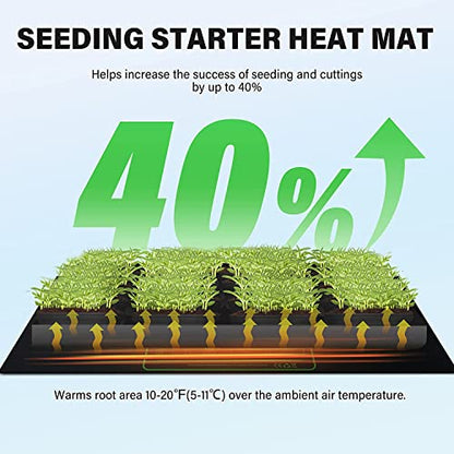 iPower 2-Pack Durable Waterproof Seedling Heat Mat 48" x 20" Warm Hydroponic Plant Germination Starting Pad - size: 48" x 20"(x2), style: Heat Mat