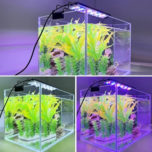 FEDOUR USB Mini Aquarium LED Light, Full Spectrum Aquarium Light with Extendable Brackets, Adjustable Aquarium Plant Light with External Controller, for Freshwater Tank (8-13in) - style: 8-13in