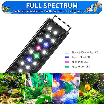 AQUANEAT LED Aquarium Light Full Spectrum for 48 Inch to 54 Inch Fish Tank Light Fresh Water - size: 48"-54"