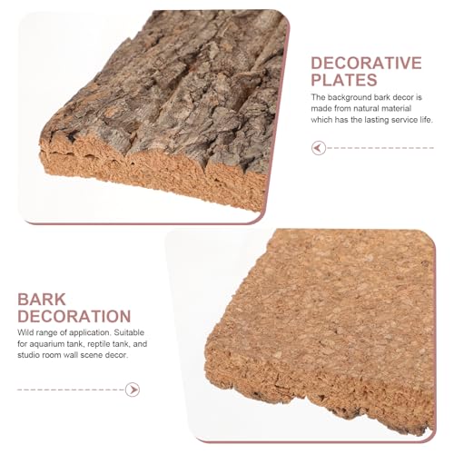 BESPORTBLE Cork Terrarium Background Natural Reptile Bark Backdrop for Climbing Lizard Habitat Decor for Bearded Dragons and Other Reptiles Aquarium Landscaping