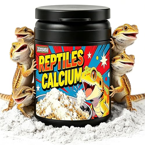 Reptile Calcium Powder with D3-2oz Fine Grind for Bearded Dragons, Leopard Geckos & Tortoises | Essential Vitamin Supplement for Bone Health & Strong Shells