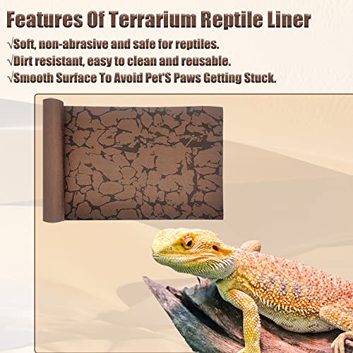 2 Pcs Chameleon Bowl (2.1" D*2.3" H) &2 Pcs Reptile Carpet (20" L*12" W)