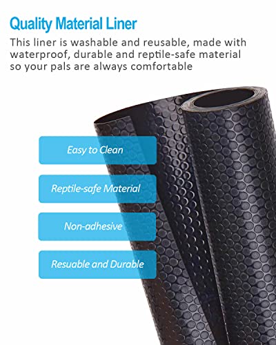 Bearded Dragon Tank Accessories, 120 Gallon Reptile Terrarium Mat Liner, Bearded Dragon Substrate for 4x2x2 Reptile Enclosure - color: Black