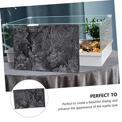 Baluue 3D Rock Terrarium Background, 12" x 18" PU Material Reptile Tank Background Decor for Lizard Bearded Dragon Gecko Spider Chameleon Rock Terrarium Panel