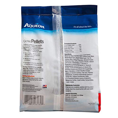 Aqueon Cichlid Slow Sinking Fish Food Pellets, Medium Size, 25 Ounce (Pack of 6) - size: 1.56 Pound (Pack of 6), style: Medium 25 Ounces
