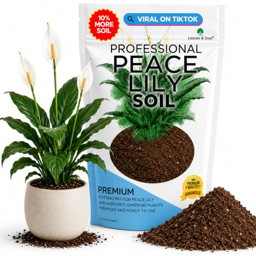 Professional Peace Lily Soil 8.2 Quarts Ready to Use, Premium Potting Soil for Peace Lily Plant Indoor, Peat Moss Coco Coir Perlite Dolomite, Well Draining Peace Lily Potting Soil Made in USA - color: Peace Lily Soil, size: 8.2 Quarts