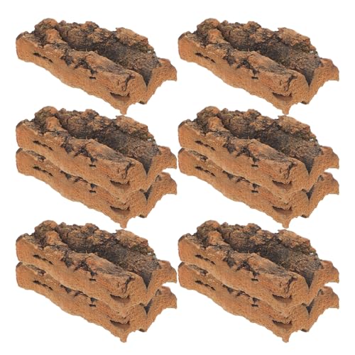 Natural Cork Bark Flats Habitat Simulation 10pcs for Reptile Tank Background and Terrarium Flooring Decor, Safe for Sensitive Species for Lizards and Geckos