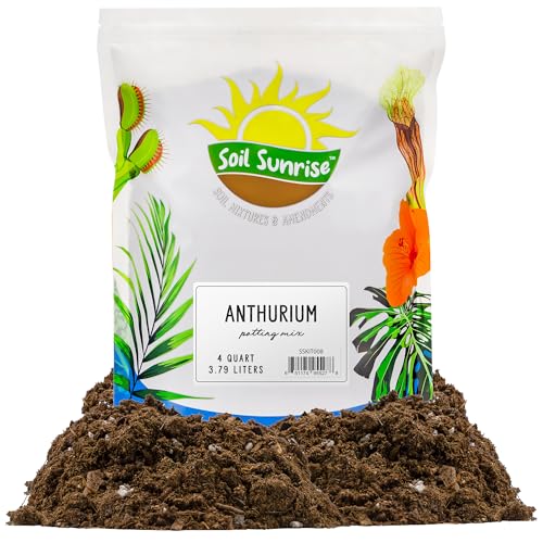 Soil Sunrise Anthurium Plant Potting Soil Mix (4 Quarts) Indoor Houseplant Custom Blend for Flowering Anthuriums - size: 4 Quarts