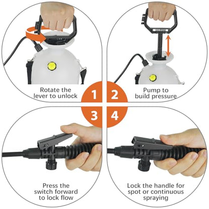 1 Gallon/3.78L Pressure Sprayer - Multi-Use Pump Mister for Garden, Lawn & Home with 2 Nozzles, Shoulder Strap & Gloves - Ideal as Weed, Plant & Water Sprayer - color: 1 Gallon/3.78L Pressure Sprayer
