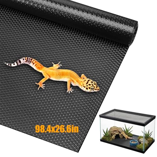 Bearded Dragon Tank Accessories, 8x2ft Reptile Substrate Mat Terrarium Carpet, Reptile Substrate Floor, ReptileSubstrate Mat Terrarium Carpet for Bearded Dragon Enclosure for ReptileTank - color: Black, size: 23.6 x 98.4 inches