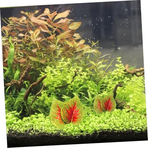 YARNOW 4pcs Artificial Reptile Plant Ornament with Suction Cup, Simulation Plastic Aquarium Plants Decoration for Fish Tank and Terrarium Habitat