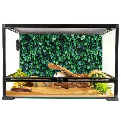 YongFoto Reptile Terrarium Background 24x12 inch Reptile Tank Background Botanical Plant Green Leaves Vine Wall Reptile Habitat Background Bearded Dragon Fish Tank Aquarium Background Backdrop - color: Green, size: 24x12in/60x30cm