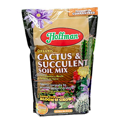 Hoffman 10410 Organic Cactus and Succulent Soil Mix, 10 Quarts, 4 Pack