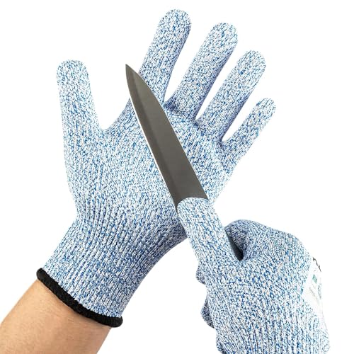 Kebada Cut Resistant Gloves, Food Grade Cut Proof Gloves for Kitchen, ANSI A4 Safety Protection, Ideal for Chef's Work, Medium - color: Blue, size: 8/Medium