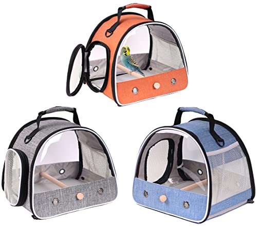 Small Bird Travel Carrier, Portable Bird Travel Carrier for Parakeet, Parrot, Budgie, Guinea Pig, Bearded Dragon Reptile Carrier for Hiking Vet Visit Bicycle Ride (Blue) - color: Blue