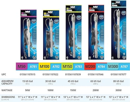 Fluval M 100-Watt Submersible Aquarium Heater – Compact, High-Performance, Reliable Heating For Fresh & Saltwater Tanks - size: M100
