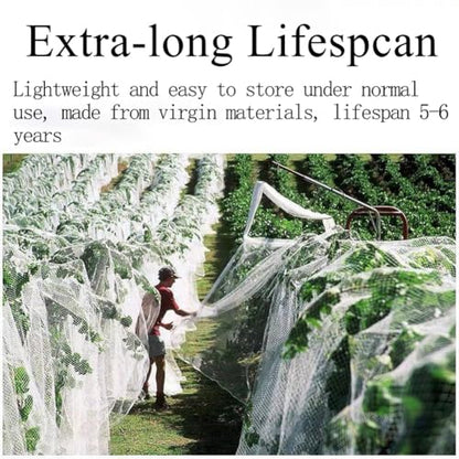 Garden Anti-Hail Netting for Veg Patch, 0.5cm Fine Insect Mesh for Plant Protection Pond Fruit Cage Flowers and Row Crops, Reusable, Various Sizes(2x100m) - size: 2x100m