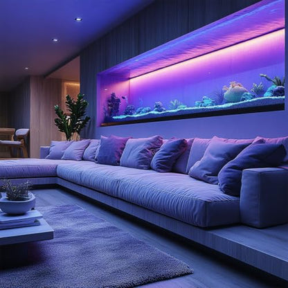 LED Strip Lights 24V COB Purple Dimmable LED Lighting16.4ft (Kit) | Super Bright, Dotless High Density 7.2W/m, 8mm Width Cuttable Flexible, Home DIY Commercial Decoration - color: Purple (Kit)