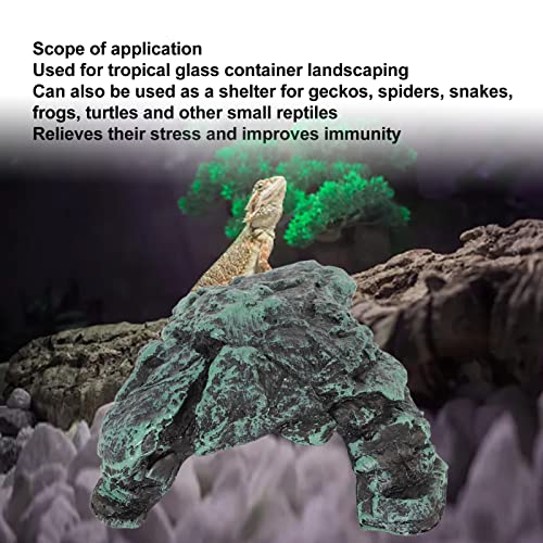 Reptile Rock Hide Cave Resin 8.5x8x4cm for Small Lizards Turtles, Natural Simulation Shelter for Crab Amphibian, 3.3x3.1x1.6in Terrarium Tank Decor