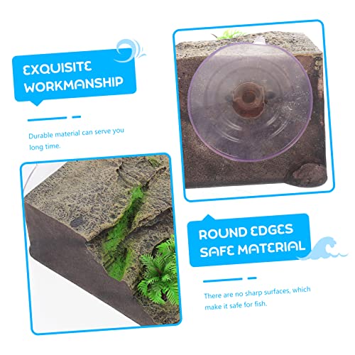 MERRYHAPY Aquarium Resin Turtle Basking Platform Multi Functional Reptile Climbing Stand for Turtles and Amphibians Durable Simulation Cave Decor for Fish Tanks Easy to Install