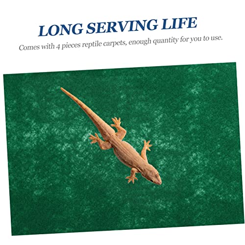 Kisangel 4pcs Reptile Carpet Substrate Liner Mats for Lizard Snake Turtle Washable Bedding for Terrarium Grey Reptile Carpet for Comfortable Habitat