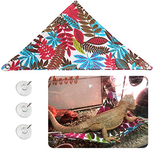 Bearded Dragon Hammock, Reptile Lizard Lounger Ladder Accessories Terrarium Habitat Decor for Large Small Bearded Dragons Geckos Lizards Snakes (White) - color: White