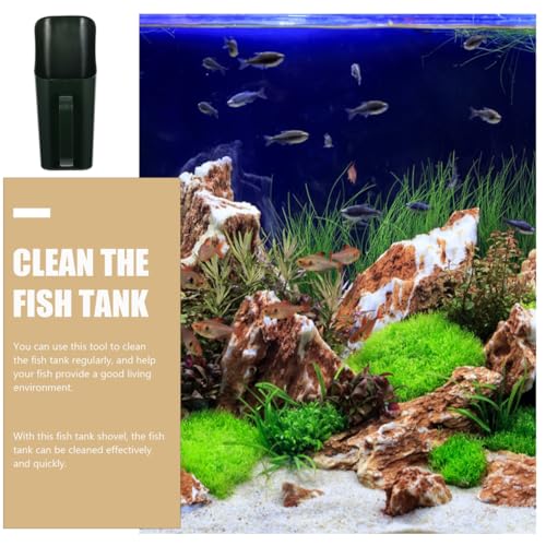 Balacoo Aquarium Sand Cleaner: Plastic Fish Tank Cleaner - Thickened Aquarium Sand Scoop, Cleaning Pan Scoop Shovel for Home Fish Tank Garden - Black