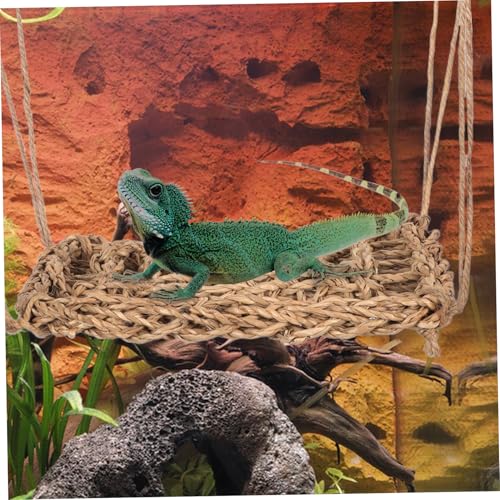 Hemoton Cooling Hammock for Animals Woven Reptile Swing Bed for Bearded Dragons Geckos and Hamsters Durable Design with Easy Installation Pet Resting Place