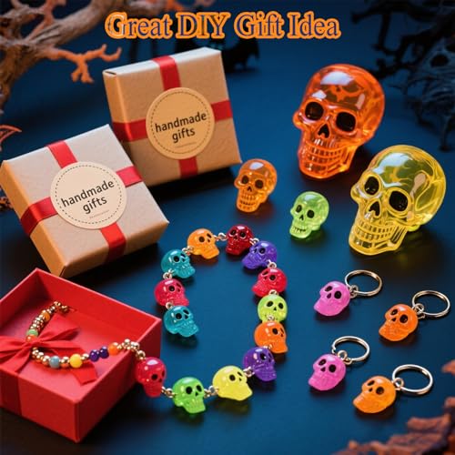 13PCS Halloween 3D Skull Resin Molds Set, 3PCS Large Medium Small Epoxy Molds for Resin, Candle Making, 10PCS Mini Skull-Heads Molds for DIY Pendant Keychain Bracelet Earrings