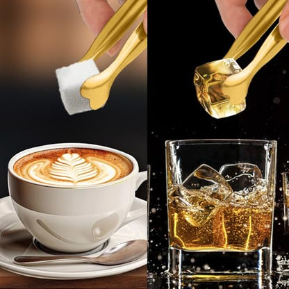 Serving Tongs, Anytrp 12-Packs Stainless Steel Sugar Tongs, 5.3inch Small Tong Kitchen Appetizers Tong for Serving Food, Buffets, Coffee Bar, Tea Party, Desserts Party and Ice Bucket - color: Gold, size: 5.3inch