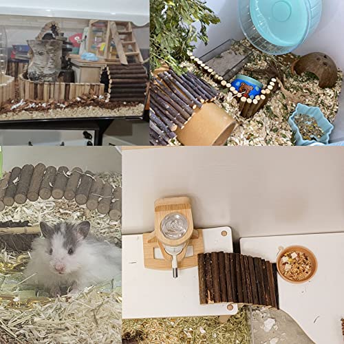 Hermit Crab Climbing Toys, Wooden Hermit Crab Hideout, Reptile Tank Habitat Decor, Bendable Ladder Bridge Tunnel Toys for Lizard Chameleon Hamster Rats Chinchilla Guinea Pig Rabbit Bearded Dragon - style: 19.7×5.9 Inches