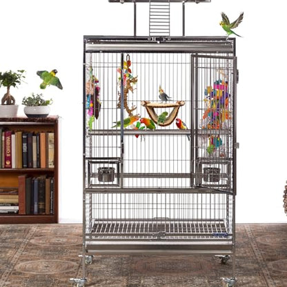 BWOGUE Winter Warm Bird Nest Bed Hanging Hammock Snuggle Hut Parrot House Tent Toy Bird Cage Perch for Parakeet Budgies Cockatiels Lovebird Cockatoo Finch Hamster Chinchilla Guinea Pig - color: Coffee, size: Medium (9"x7.2")