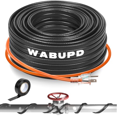 3FT-200FT Heat Tape for Water Pipes, -40°F Deicing Pipe Heat Cable,Electric Heating Cable Pipe,Frezze Protection for Heat Trace Cable for Metal, Plastic Home Pipes,Gutter,120V 5W/ft（9FT） - size: 9FT