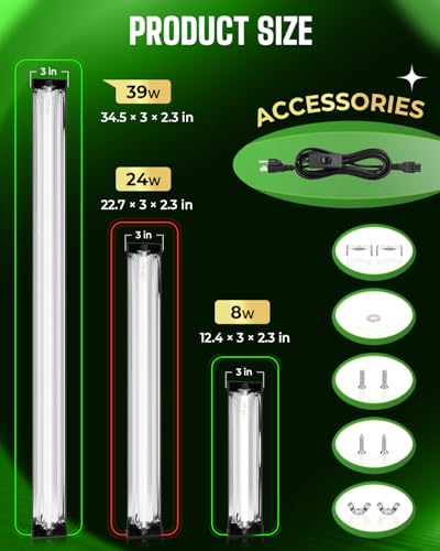 24W UVB Light for Reptiles - size: 24W-22.7IN