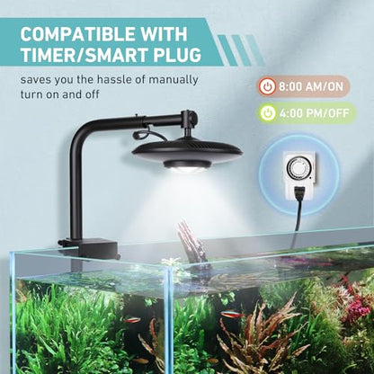 hygger 55W High PAR LED Aquarium Light, Full Spectrum Fish Tank Lighting for Aquascape Planted Tank Paludarium, Adjustable Brightness Aquarium Lamp & Stand Kit