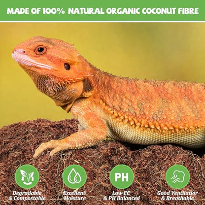 Riare 10LBS Natural Coconut Fiber Substrate for Reptile- Premium Compressed Coconut Husk Terrarium Bedding for Reptile, Tortoise, Frogs, Snakes, Hermit Crabs, Burrowing Animals - color: 1 Pack-10LBS