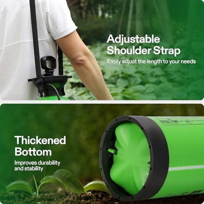 VIVOSUN Pump Sprayer 2 Gallon, Pressurized Lawn & Garden Water Spray Bottle with Adjustable Shoulder Strap, Pressure Relief Valve, for Spraying Plants, Garden Watering and Cleaning - color: Green, size: 2.1 Gallons