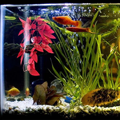 balacoo Artificial Fish Tank Aquarium Plant- Plastic Water Plant with Suction Cup- Aquarium Look Green Leaves Grass Decoration for Lizards Geckos Snake Pet Habitat Decoration