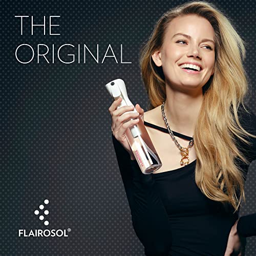 FLAIROSOL - The Original, Continuous Ultra Fine Mist Spray Bottle, Multi-Tasking Marvel for Hair, Skin, Home, Pet Care and more, Refillable and Reusable, 10.1oz/300ml (Clear Bottle-Pink Print) - color: Clear Bottle - Pink Print