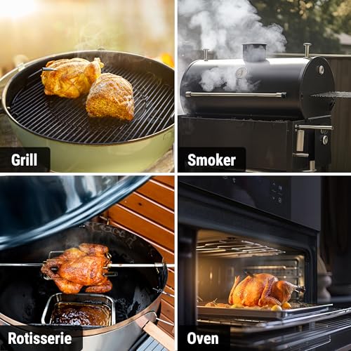 ThermoPro Wireless Meat Thermometer for Grilling and Smoking, Bluetooth Meat Thermometer Digital Wireless for Rotisserie Sous Vide BBQ, Smoker Thermometer, Red, Gift for Dad Him Husband - color: Dark Red