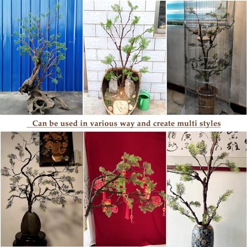 39.3in Bendable Artificial Pine Tree Branch Cedar Stems Reptile Yules Decor | Faux Tree Trunk Twigs Plants Garland With Greenery Picks For Christmas Wall Hanging Climb Outdoor Jungle Halloween Decoration