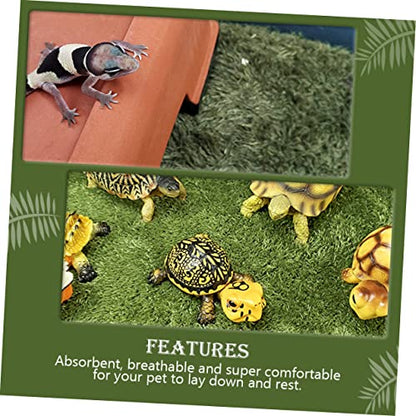 MERRYHAPY Decorative Artificial Lawn for Reptile Enclosure Snake Habitat Accessories Moss Terrarium Pad Lizard Tank Accessories Tortoise Habitat Double-Sided Absorbent Mat