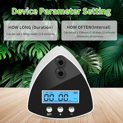 Reptile Mister System, Reptile Humidifier with LCD Screen, Mister for Reptile Tank with 2 Nozzles, Used for Chameleons, Reptiles, Tree Frogs, Snakes